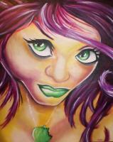 Green Eyes - Acrylic Paintings - By Steve Meyerholz, Pop Art Painting Artist