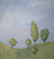 5 Trees - Acrylic Paintings - By Michelle Babbitt, Modern Impressionism Painting Artist