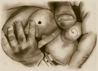 Touch Of Love - Mixed Drawings - By Megan Kennedy, Pencil Sketch Drawing Artist