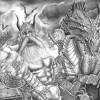 Thors Last Stand - Graphite Drawings - By John Watts, Fantasy Drawing Artist