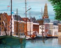 Hoge Der Aa Groningen - Acrylyc Paintings - By Geert Winkel, Realistic Painting Artist