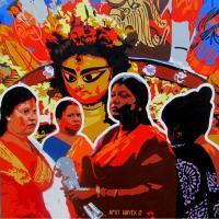 Festivle - Acrylic On Canvas Paintings - By Amit Nayek, Subjective Composition Painting Artist