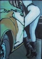 Long Legged Sally - Oil Paintings - By Alain Beaufays, Informel Painting Artist