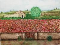 Paesaggio Rurale 3 - Watercolor On Paper Paintings - By Erv Erv, Impressionism Painting Artist