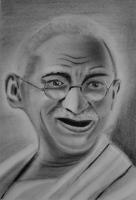 Gandhi - Graphite Drawings - By Deepak Vadithala, Realism Drawing Artist