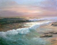 Sea Sunset - 40X50 Paintings - By Luchezar Radov, Realism Painting Artist