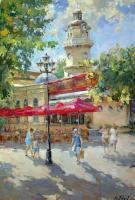 Varna City Old Tower - 134X90 Cm Paintings - By Luchezar Radov, Impressionism Painting Artist
