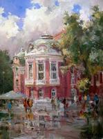 Varna City- After Rain - 40X30 Cm Paintings - By Luchezar Radov, Impressionism Painting Artist