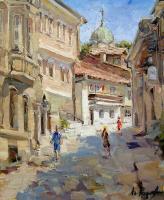 Old Street - 46X38 Cm Paintings - By Luchezar Radov, Impressionism Painting Artist