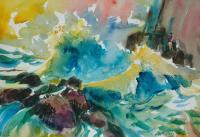 Baja Fishermen - Water Color Paintings - By Rich Martinez, Cal Sean Painter Painting Artist