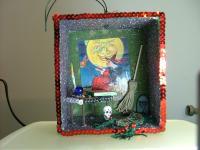 Witch Shadow Box - Mixed Mediums Mixed Media - By Tracey Turk Hamm, Vintage Mixed Media Artist