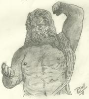 Zues King Of The Gods - Pencil Drawings - By Paul Sullivan, Traditional Drawing Artist