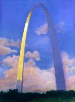 The Gateway Arch - Pencil And Watercolor Paintings - By John Dyess, Realistic Painting Artist