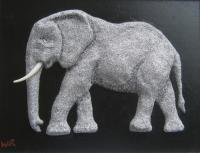 Elephant - Cement  Aluminum Mixed Media - By William Ross, Realistic Mixed Media Artist