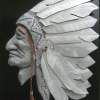 The Headdress - Cement Copper Aluminum Mixed Media - By William Ross, Realistic Mixed Media Artist