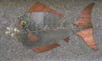 Fish - Steel Copper Aluminum Mixed Media - By William Ross, Mosaic Mixed Media Artist