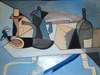 Table - Oil Paintings - By Marie Javorkova, Cubism Painting Artist