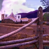 Taos Pueblo Twilight - Photography Mixed Media - By Dean Uhlinger, Photorealism Mixed Media Artist