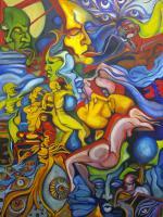Figures In Unrest - Oil On Canvas Paintings - By Bethany Eisenman, Chaotic Painting Artist