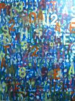 Alphabet Soup - Spray Paintings - By Jim Bilgere, Abstraction Painting Artist