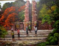 Bali Pura - Oil On Canvas Paintings - By Franky Widjojo, Realisme Painting Artist
