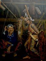 Dayak Hunter - Oil On Canvas Paintings - By Franky Widjojo, Realisme Painting Artist