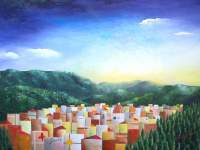 Firenze Da Fiesole - Oil On Canvas Paintings - By Massimiliano Stanco, Cubism Painting Artist