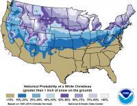 Probability Of White Christmas In The United States - Digital Printmaking - By Map Art, Cartography Printmaking Artist