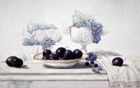 Plump Sugar Plums - Watercolor Paintings - By I Joseph, Realism Painting Artist