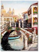 Golden Venice - Oil On Canvas Paintings - By I Joseph, Impressionism Painting Artist
