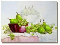 New Paintings - Green Pears  Green Grapes - Watercolor