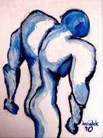Azul Sensatori - Oil On Canvas Paintings - By Edyta Kwiatek, Abstract Painting Artist