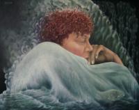 Joukje Sleeping Beauty - Oil On Canvas Paintings - By Henk Bloemhof, Surrealism Painting Artist