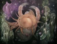 Crab Nebula - Oil On Canvas Paintings - By Henk Bloemhof, Surrealism Painting Artist
