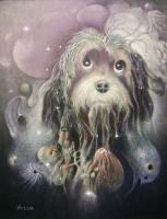 Dog Head Nebula - Oil On Canvas Paintings - By Henk Bloemhof, Surrealism Painting Artist