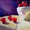 Life Is Just A Bowl Of Cherries - Watercolor Paintings - By Ruth Harris, Realism Painting Artist
