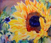 Sunburst - Watercolor Paintings - By Ruth Harris, Realism Painting Artist