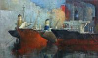 Ships - Oil On Canvas Paintings - By Archil Bluashvili, Modern Painting Artist