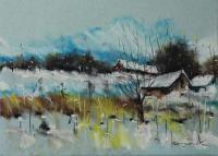 Winter Climates - Crayon Paper Drawings - By Tadeusz IwaÅ„Czuk, Realism Expressive Drawing Artist