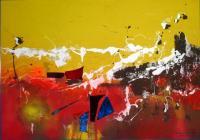 Improvisation On Summer - Acrylic On Canvas Paintings - By Tadeusz IwaÅ„Czuk, Abstract Futurism Painting Artist