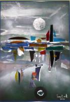 Improvisation On The Storm - Acrylic On Canvas Paintings - By Tadeusz IwaÅ„Czuk, Realism Expressive Painting Artist