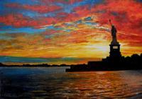 Red White  Blue Original - Oil On Masonite Board Paintings - By James Loveless, Realism Painting Artist