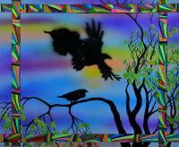 21St Century Art - Honor The Raven II - Watercolors  Color Pens