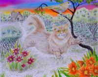 Stretch - Acry Color Pen Pencil Watercol Paintings - By Ron Kendall, Nature Painting Artist