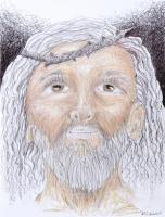 King Jesus - Color Pens Pencils Drawings - By Ron Kendall, Figurative Drawing Artist