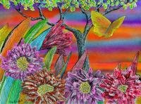 Thank - Acrylic Colored Pen  Airbrush Paintings - By Ron Kendall, Nature Painting Artist