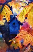 Blue Bird House - Photoshop Paintings - By Michael Cowan, Digital Art Painting Artist