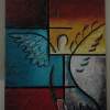 The Wing Feather - 16X20 Inches Oil On Canvas Paintings - By Lanny Miranda, Abstract Painting Artist