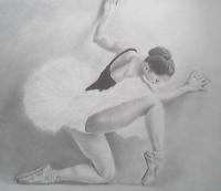 Ballerina - Pencil  Paper Drawings - By Bella Earlich, Black And White Drawing Artist