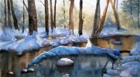 Frozen Beauty - Watercolor Paintings - By Marisa Gabetta, Impressionist Painting Artist